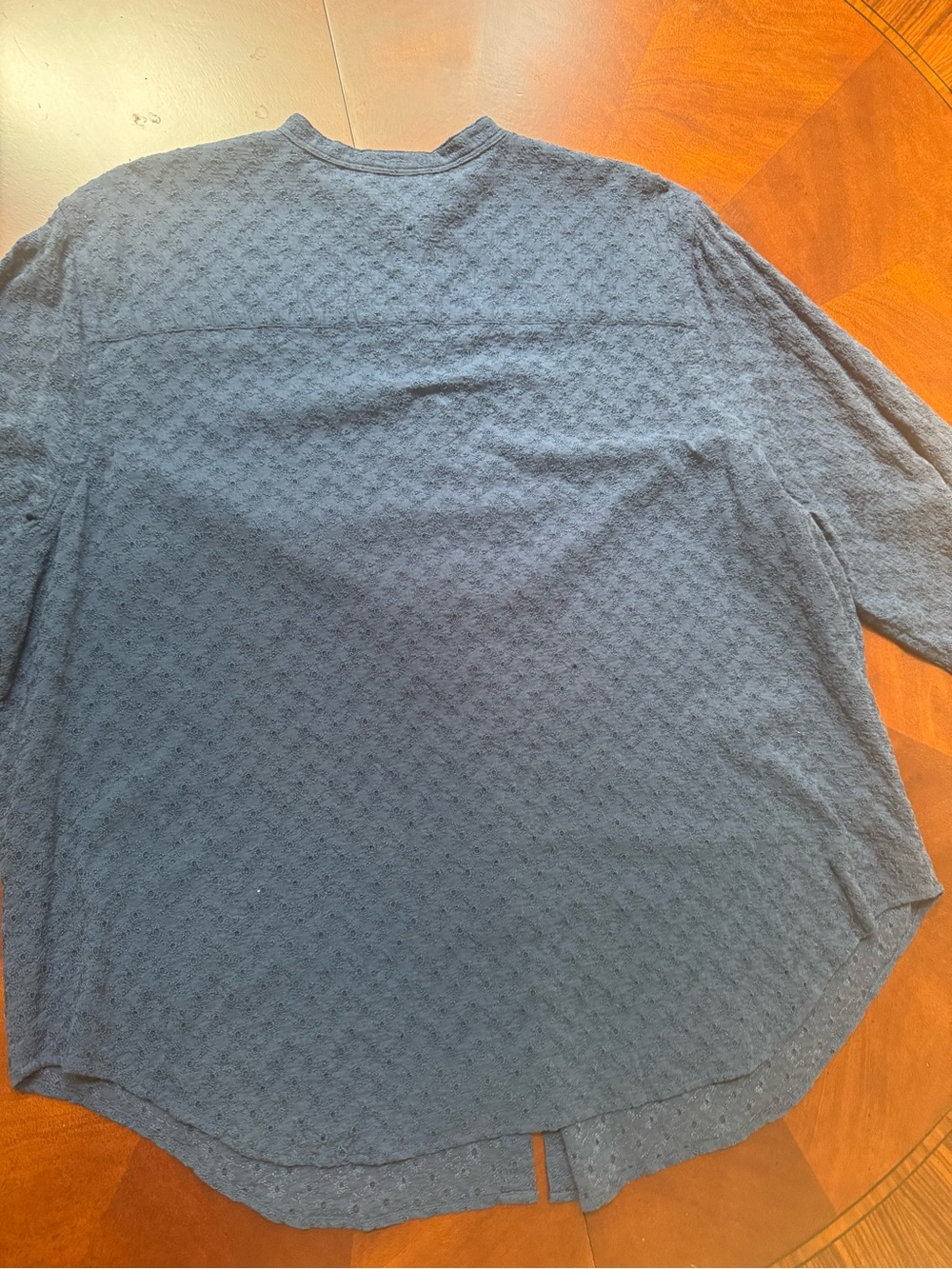 Ralph Lauren Navy Textured Cotton Button-Down Shirt - Picture 3 of 10